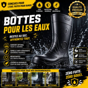 Bottes de pluie professionnelles étanches avec semelle antidérapante