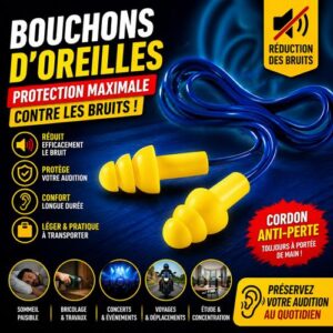 Bouchons d oreilles anti bruit pour protection auditive chantier sommeil et voyage