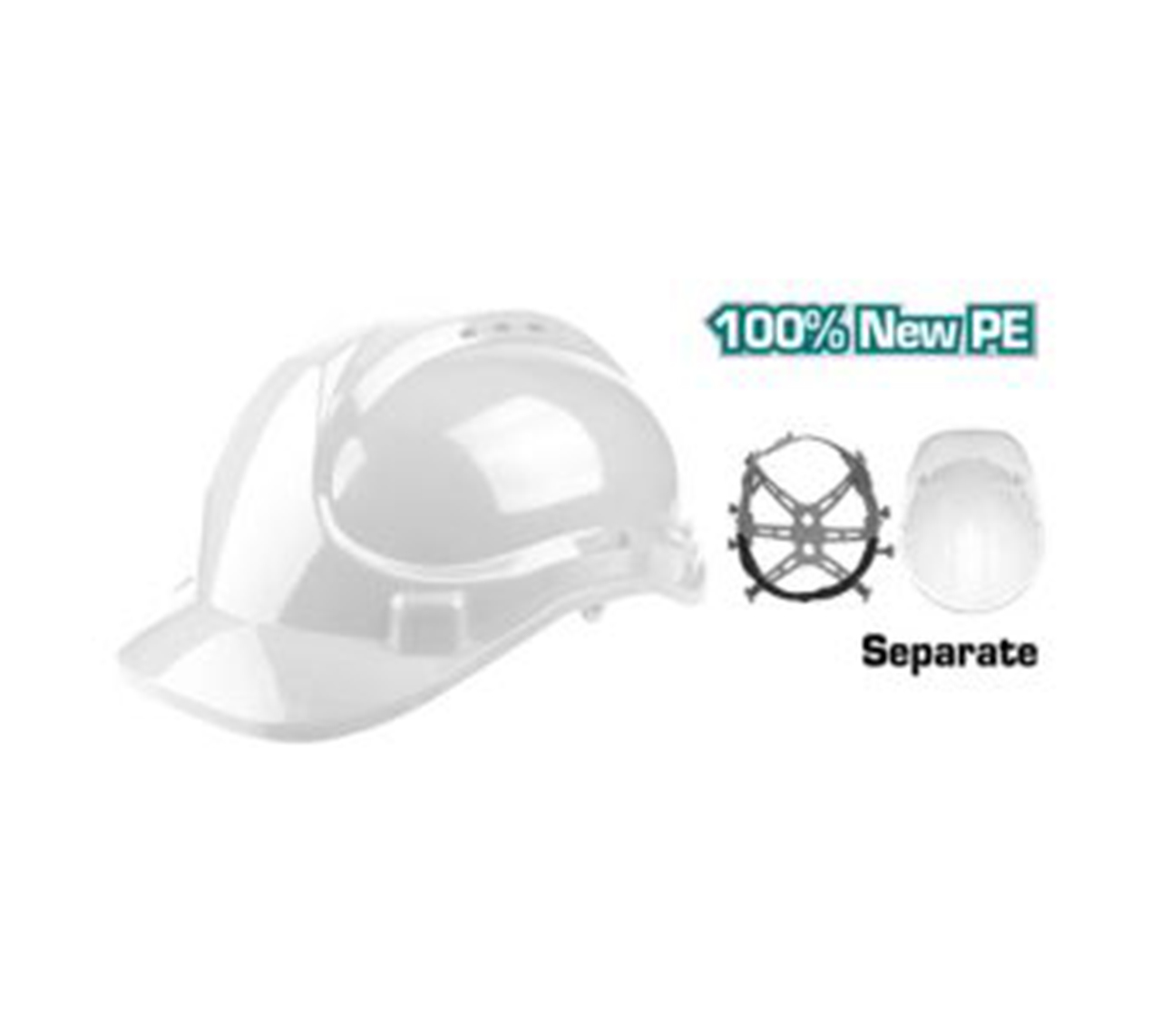 Casque de sécurité TOTAL blanc en polypropylène PP anti-choc