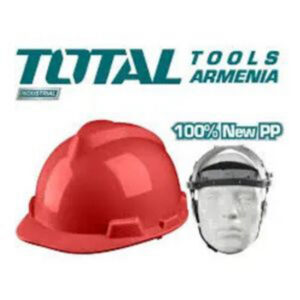 Casque de sécurité TOTAL rouge en polypropylène PP anti-choc taille réglable