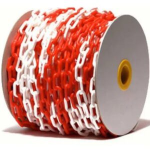 Chaîne de délimitation en plastique PE 6 mm pour balisage et signalisation de sécurité