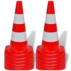 Cône de signalisation réfléchissant PVC haute visibilité disponible en 50 cm et 90 cm