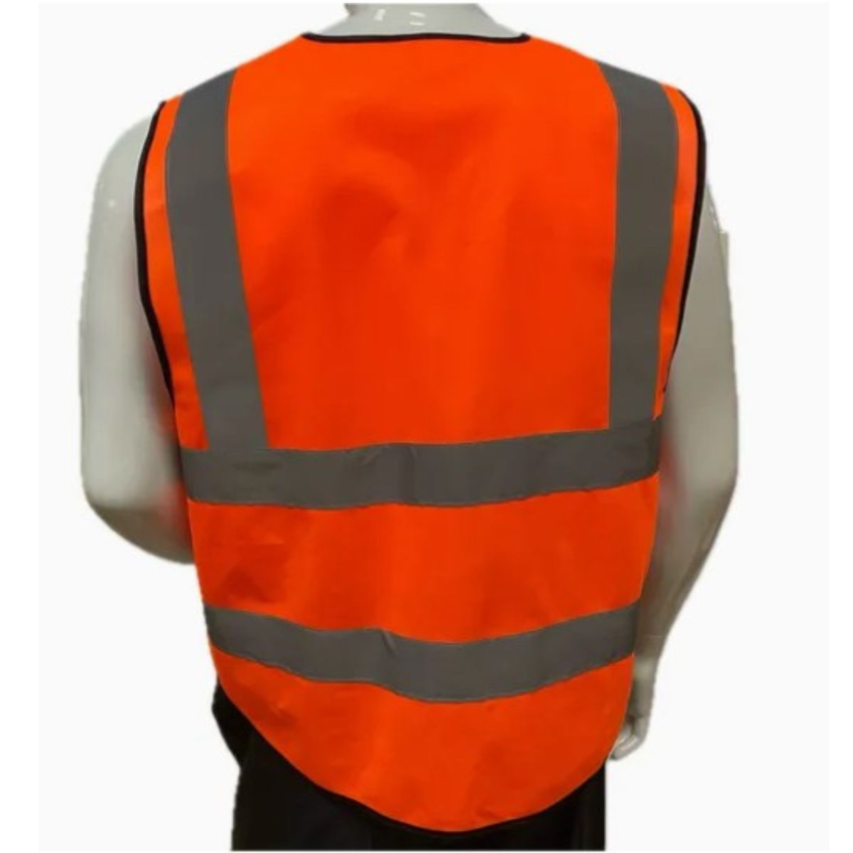 Vue derrière du gilet de sécurité Orange réfléchissant multi-poches