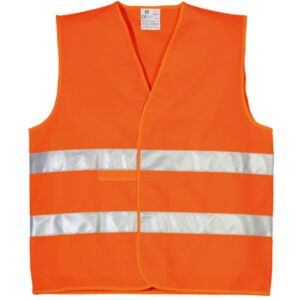Gilet de sécurité réfléchissant 360 orange haute visibilité pour chantier et travaux publics