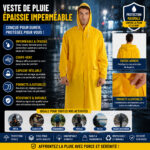 Veste de pluie épaissie imperméable professionnelle pour travaux extérieurs