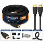 Câble HDMI Haute Vitesse 4K UHD 5 mètres avec connecteurs plaqués or