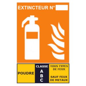 Panneau de signalisation extincteur Poudre ABC format A5