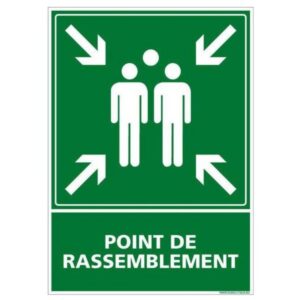 Panneau Point de Rassemblement format A3 pour signalisation d'évacuation