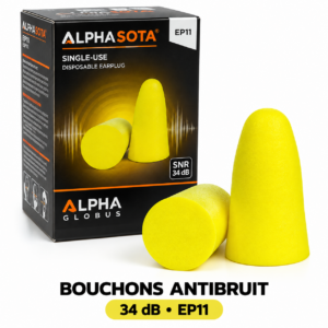 Bouchons antibruit GLOBUS EP11 en polyuréthane SNR 34 dB