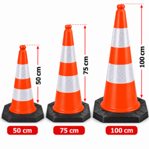 Cône de signalisation DOMINATOR en polyéthylène de 50 cm