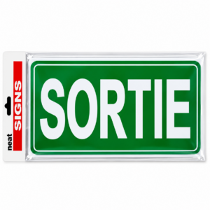 Plaque de signalisation sortie de secours vert argenté rectangulaire