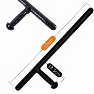 Tonfa Noir avec Poignée Latérale